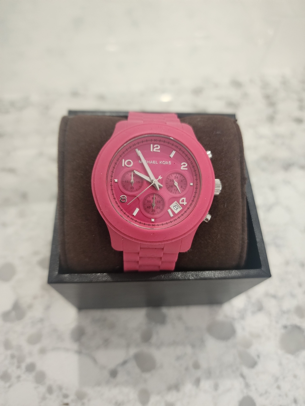 Michael Kors Pink Silicone Chronograph Watch